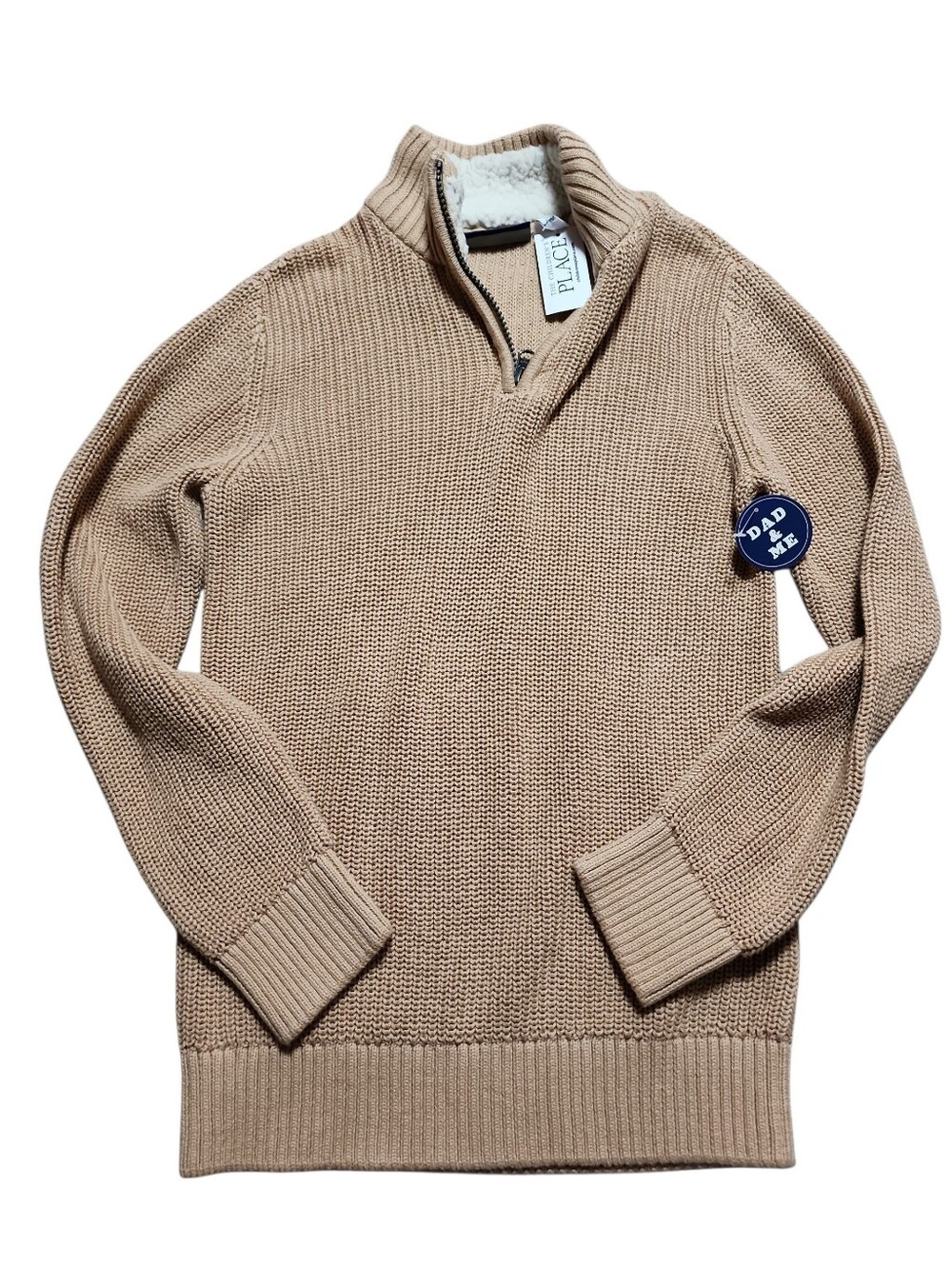 Childrens Place Boys Sweater 1/4 Zip Sherpa Collar Pullover Nwt Size 7/8